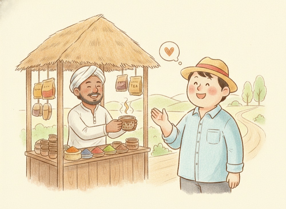 【ヒンディー語】はい、わたしはチャイを飲みます。|हाँ, मैं चाय पीता हूँ।