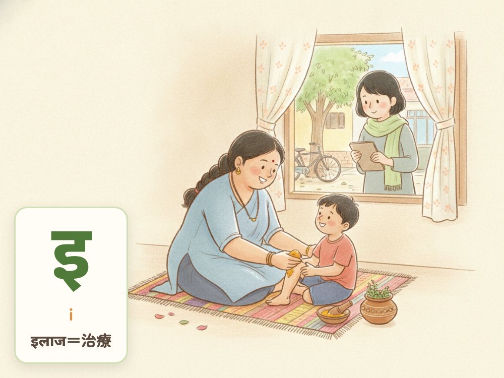 【1日1文字】इ（i）｜इलाज（治療）の इ