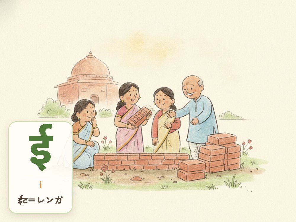 【1日1文字】ई（i）｜ईंट（レンガ）の ई