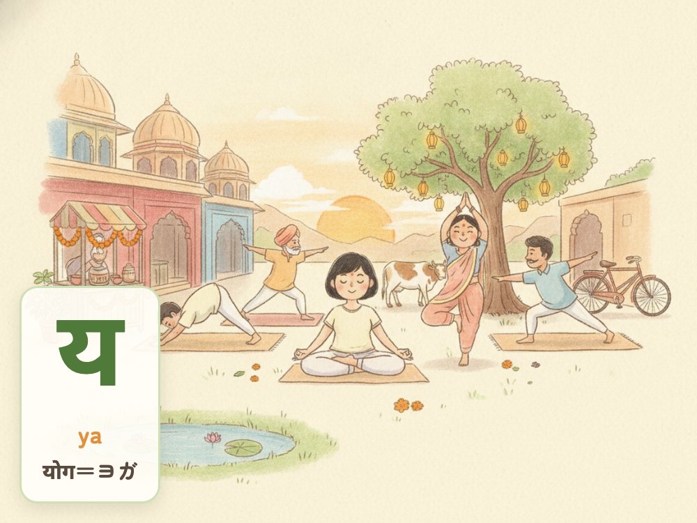 【1日1文字】य（ya）｜योग（ヨガ）の य