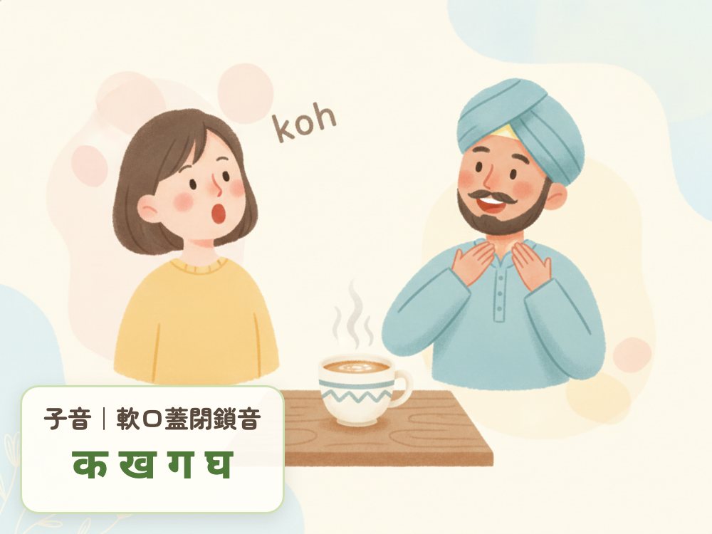 【ゼロから始めるヒンディー語②】子音｜軟口蓋閉鎖音｜発音とデバナガリ文字