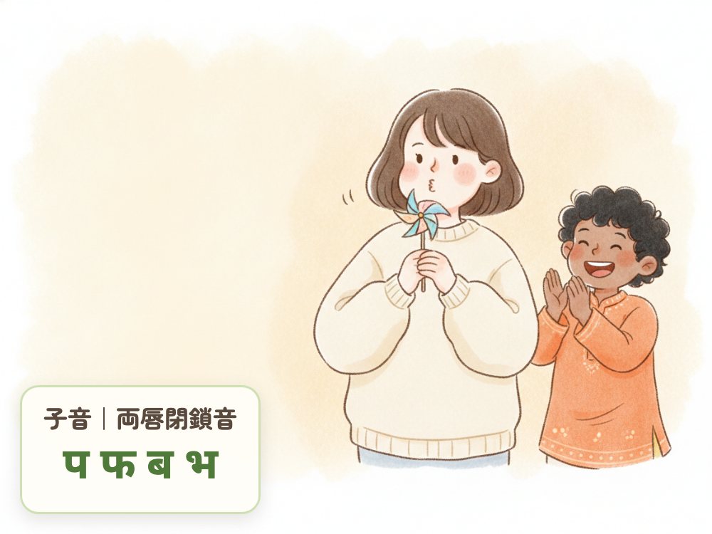 【ゼロから始めるヒンディー語⑥】子音｜両唇閉鎖音｜発音とデバナガリ文字